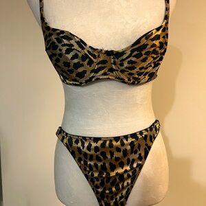 Vintage Victoria’s Secret leopard bra and matching thong